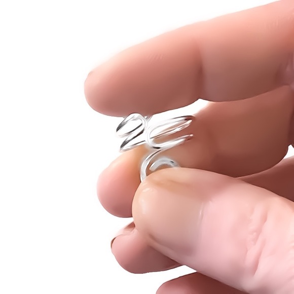 Double Swirl Dual Spiral Adjustable Midi Knuckle or Toe Ring 925 Sterling Silver - Picture 5 of 11